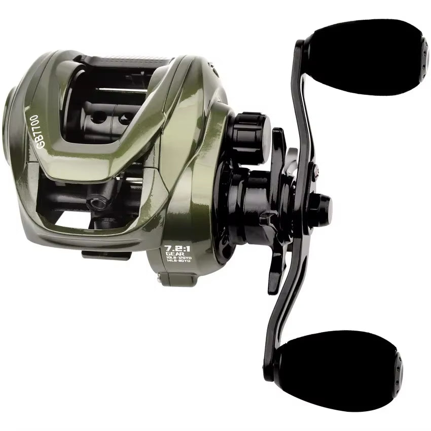 Fishing Baitcasting Reel All Metal Spool 18+1BB 10Kg/22Lb Max Drag Speed Ratio 7.2:1 Magnetic Metal Casting Pesca Fishing Reels