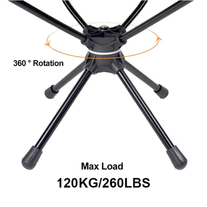 Outdoor Folding Chairs Rotatable Swivel Chair for Camping Lightweight Beach Fishing Chairs with Carry Bag for Picnic Hiking