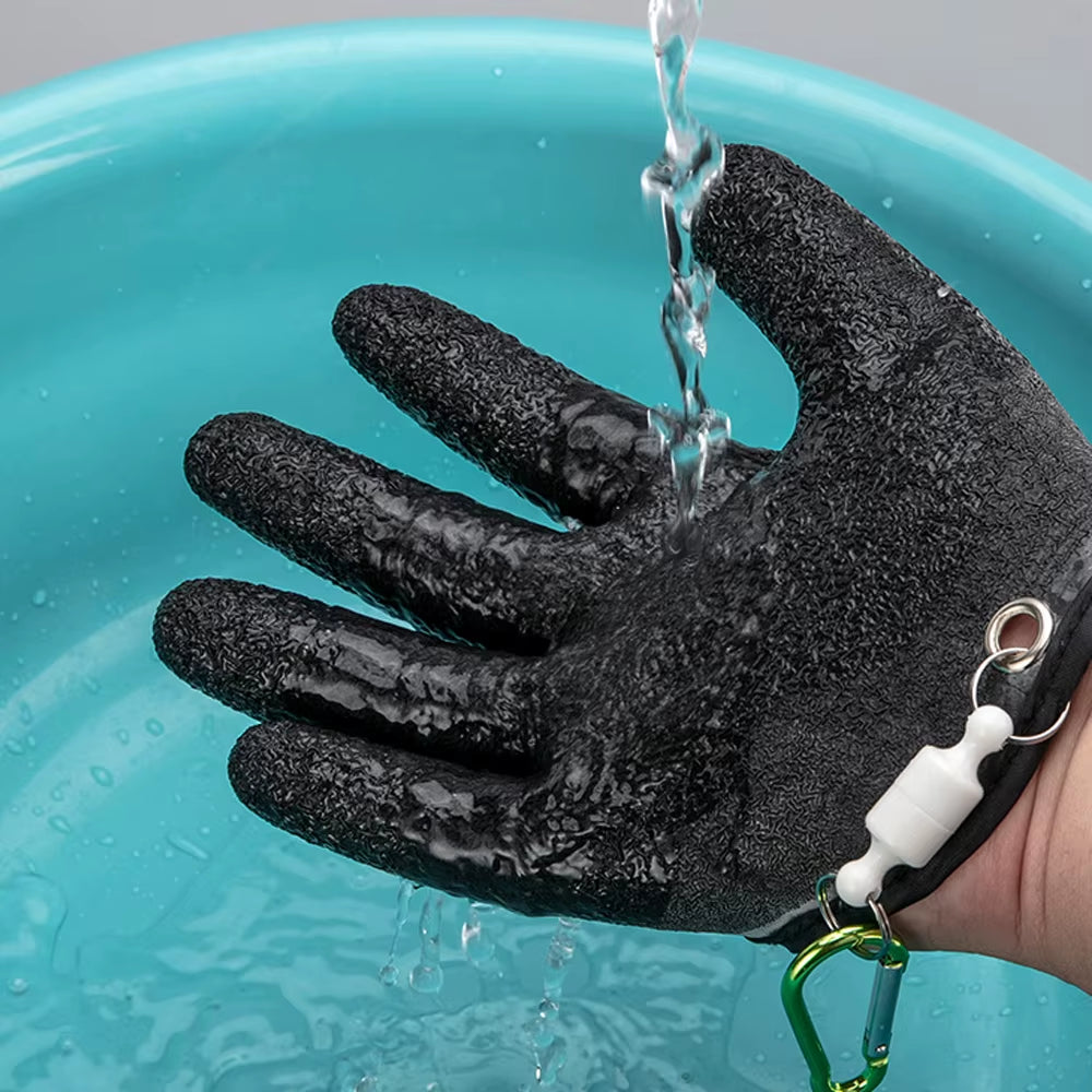 Fishing Gloves Anti-Slip Protect Hand from Puncture Scrapes Fisherman Professional Catch Fish Latex Hunting Gloves Left Right