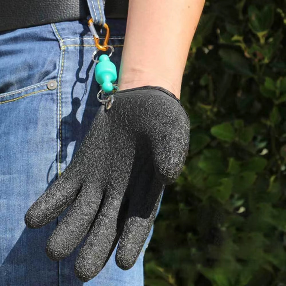 Fishing Gloves Anti-Slip Protect Hand from Puncture Scrapes Fisherman Professional Catch Fish Latex Hunting Gloves Left Right