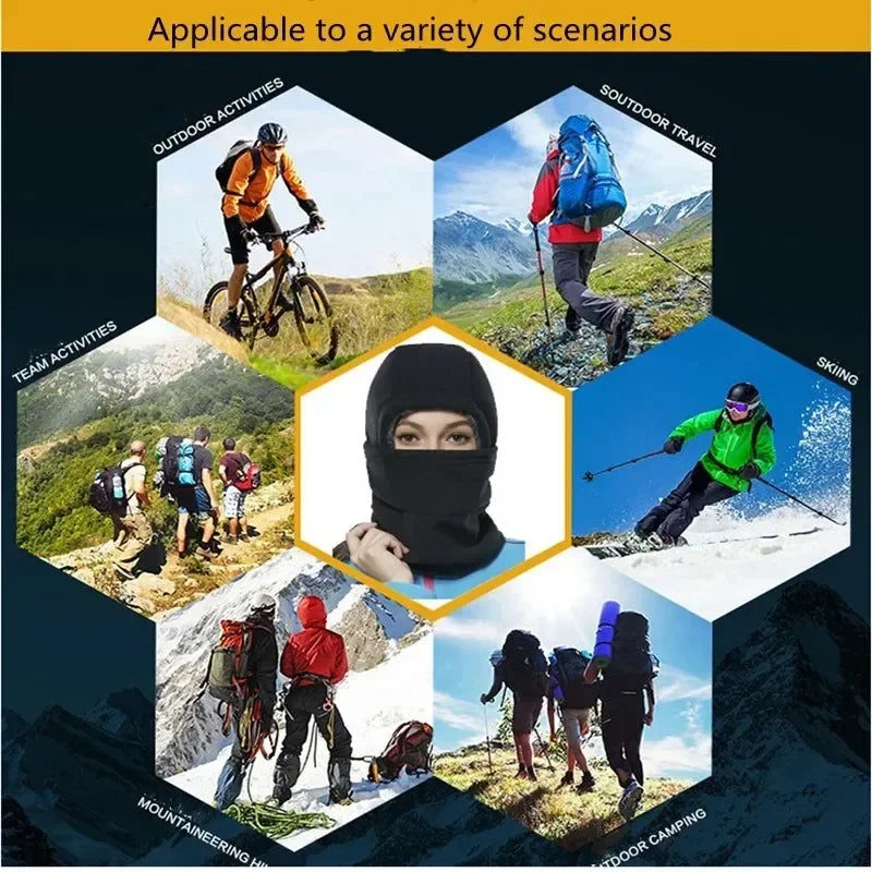 Winter Warm Fleece Hat Balaclava Mask Men Women Neck Warmer Bandana Scarf Running Cycling Ski Cap Windproof Motorcycle Hood