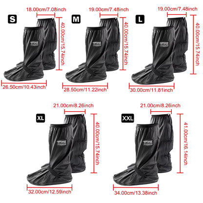 Reusable Motorcycle Scooter Dirt Bike Rain Shoes Cover Non-Slip Boot Covers Unisex Bicycle Shoes Protectors for Rainy Snowy Day