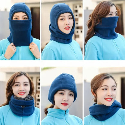 Winter Warm Fleece Hat Balaclava Mask Men Women Neck Warmer Bandana Scarf Running Cycling Ski Cap Windproof Motorcycle Hood