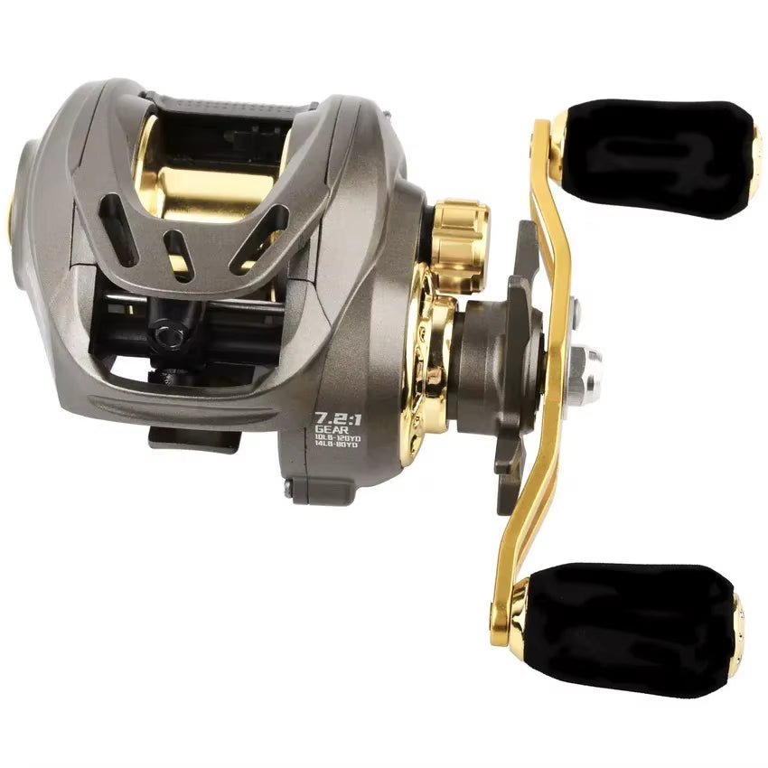 Fishing Baitcasting Reel All Metal Spool 18+1BB 10Kg/22Lb Max Drag Speed Ratio 7.2:1 Magnetic Metal Casting Pesca Fishing Reels